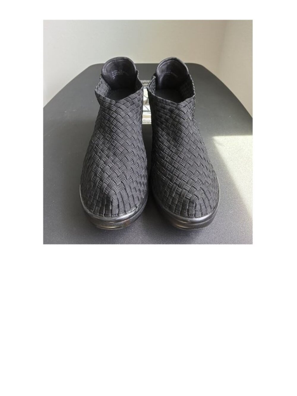 Steve Madden Elizah Black Woven Wedge Ankle Booties Women's Size 7.5